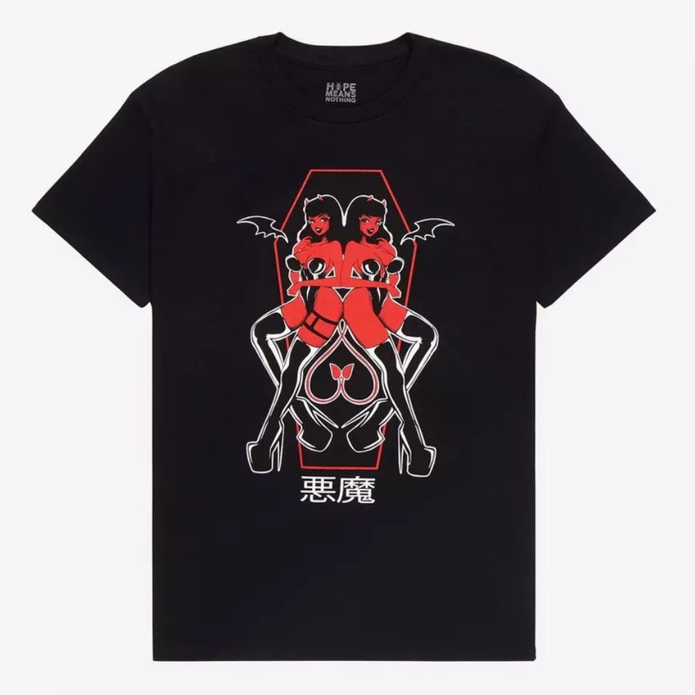 Demon Twins T-Shirt By Fauxmilk Medium